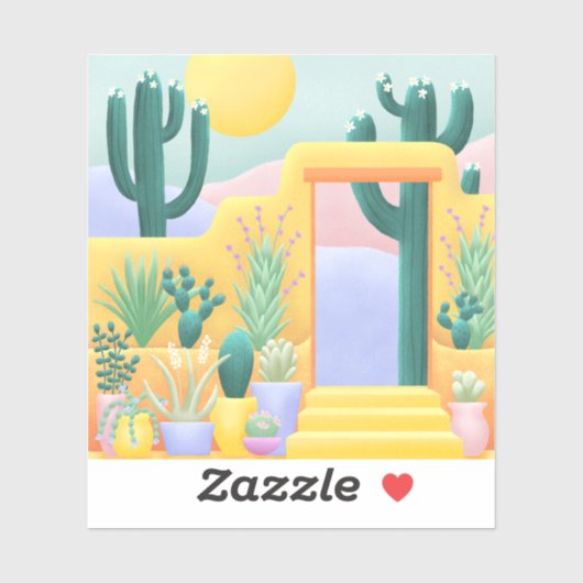 Cactus Garden Succulents Western woestijnlandschap Sticker (Vel)