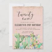 Cactus Garden ThACHT 21st Birthday Party Kaart (Voorkant)