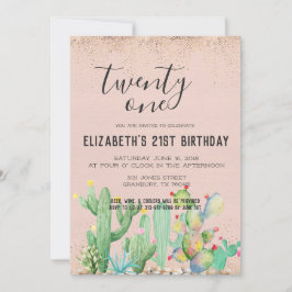 Cactus Garden ThACHT 21st Birthday Party Kaart