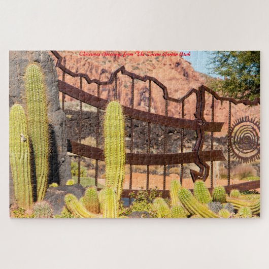 Cactus Garden Utah.kerstgroeten Legpuzzel (Horizontaal)