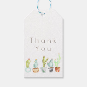Cactus Garden   Waterverf Bedankt Cadeaulabel