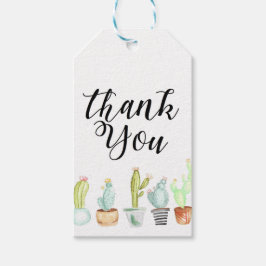 Cactus Garden | Waterverf Bedankt Cadeaulabel