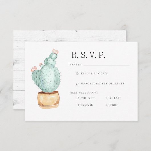 Cactus Garden | WATERVERF RSVP (Voorkant / Achterkant)