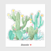 Cactus Garden Waterverf Zuidwestelijke Woestijn Sticker (Vel)