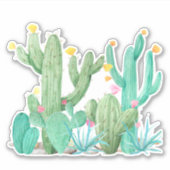 Cactus Garden Waterverf Zuidwestelijke Woestijn Sticker (Voorkant)
