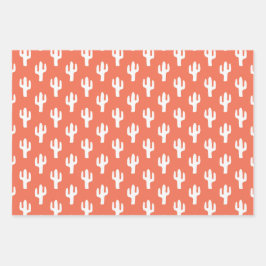 Cactus Geel Sinaasappel Groen Zuidwesten Desert Fu Inpakpapier Vel