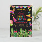 Cactus geen tijd om te siësta 1e verjaardag meisje kaart (Staand voorkant)