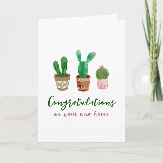 Cactus Gefeliciteerd Nieuw Wenskaart startpunt Bedankkaart (Voorkant)