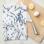 Cactus Geïnspireerde Abstracte blauwe keukenhanddo Theedoek (Quarter Fold)