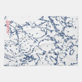 Cactus Geïnspireerde Abstracte blauwe keukenhanddo Theedoek (Horizontaal)