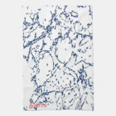 Cactus Geïnspireerde Abstracte blauwe keukenhanddo Theedoek (Verticaal)