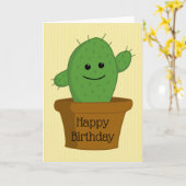 Cactus Gelukkig Verjaardag Kaart (Gele Bloem)