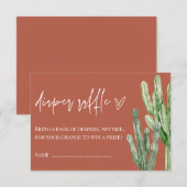 Cactus Gender Neutral Desert Diaper Raffle Kaart (Voorkant / Achterkant)