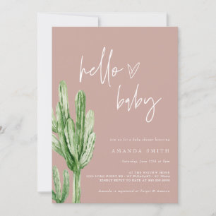 Cactus Gender Neutral Desert Hallo Baby shower Inv Kaart