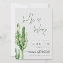 Cactus Gender Neutral Desert Hallo Baby shower Inv