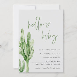 Cactus Gender Neutral Desert Hallo Baby shower Inv Kaart