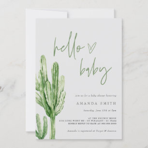 Cactus Gender Neutral Desert Hallo Baby shower Inv Kaart