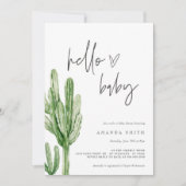Cactus Gender Neutral Desert Hallo Baby shower Inv Kaart (Voorkant)
