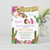 Cactus Gender onthullen Fiesta Invite Kaart (Staand voorkant)