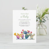 Cactus Gender onthulling Baby shower Fiesta Kaart (Staand voorkant)