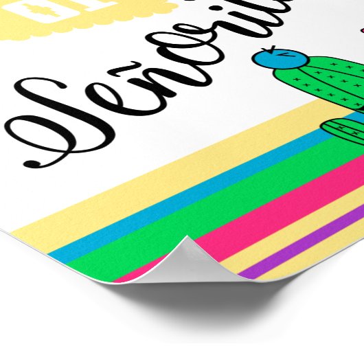 Cactus Gender onthulling Poster Senor o Senorita s (Hoek)