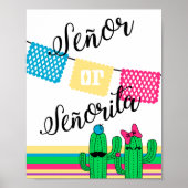 Cactus Gender onthulling Poster Senor o Senorita s (Voorkant)