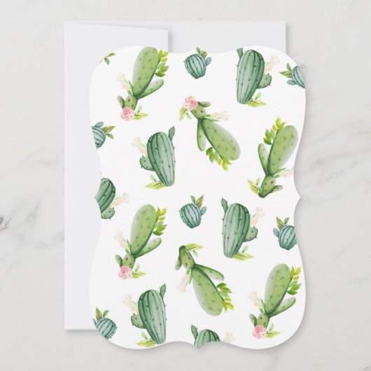 Cactus Gender Republic Party Invitation Baby Kaart (Achterkant)