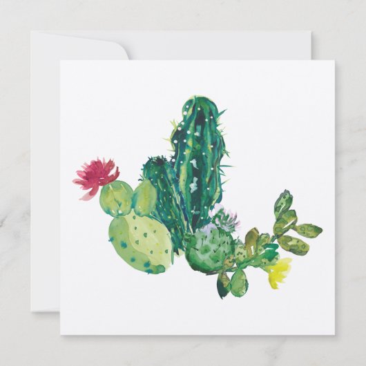 Cactus Geometric Gouden Lijst Bruiloft Kaart (Achterkant)