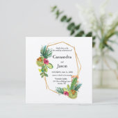 Cactus Geometrisch Gouden Trouwframe Kaart (Staand voorkant)