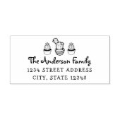 Cactus gepersonaliseerde familienaam Retouradres Zelfinktende Stempel (Design)