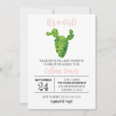 Cactus Girl Baby shower Invitation Kaart (Voorkant)