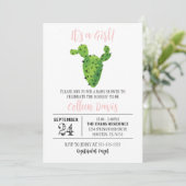 Cactus Girl Baby shower Invitation Kaart (Staand voorkant)