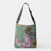 Cactus Girl Canvas tas in Green (Voorkant)