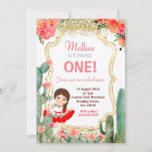 Cactus Girl Mexican Fiesta Birthday Party Kaart (Voorkant)