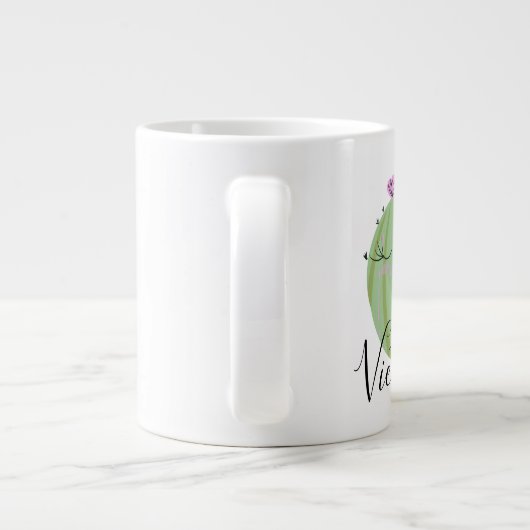 Cactus Girly Doodle Name Giant Coffee Mok (Achterkant)