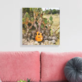 Cactus gitaar canvas afdruk (Insitu (Woonkamer))