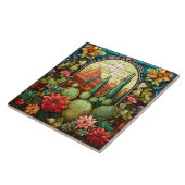 Cactus Glas-in-lood Tegeltje (Zijkant)