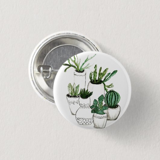 Cactus Go Green Ronde Button 3,2 Cm (Voorkant /achterkant)
