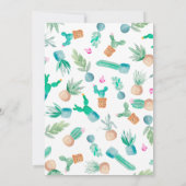 Cactus gold glitter waterverf baby shower per post kaart (Achterkant)