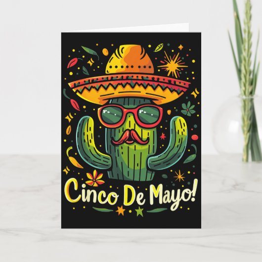 Cactus - Grappige Cinco De Mayo Mannen Vrouwen Mex Kaart (Voorkant)