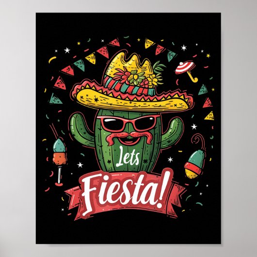 Cactus - Grappige Cinco De Mayo Mannen Vrouwen Mex Poster (Voorkant)