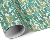 Cactus Green Herhaalde Textuur Cadeaupapier (Rol Hoek)