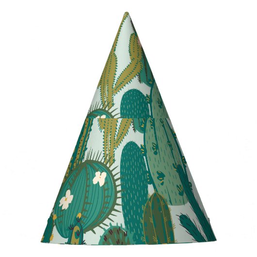 Cactus Green Herhaalde  Textuur Feesthoedjes (Voorkant)