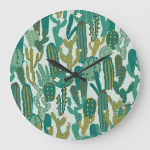 Cactus Green Herhaalde  Textuur Grote Klok