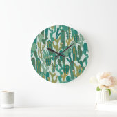 Cactus Green Herhaalde  Textuur Grote Klok (Huis)
