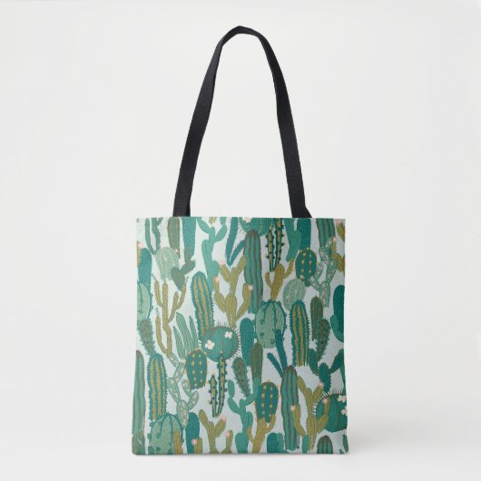 Cactus Green Herhaalde  Textuur Tote Bag (Voorkant)