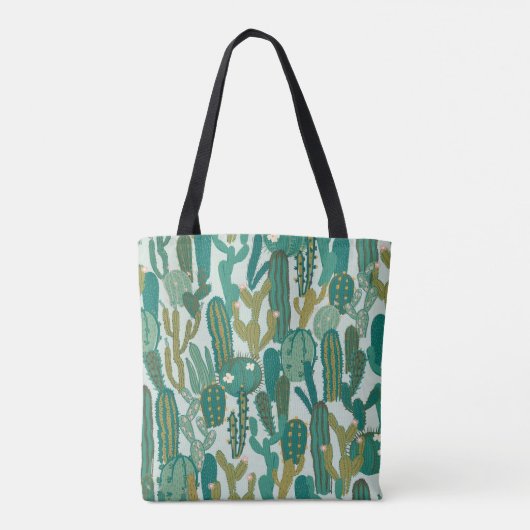Cactus Green Herhaalde  Textuur Tote Bag (Achterkant)