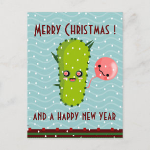 Cactus Green Kerstgroeten Feestdagenkaart