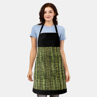 Cactus Green Kitchen Apron with Black Upper Schort