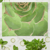 Cactus Green Succulent met Faux Gold Tips Theedoek (Gevouwen)